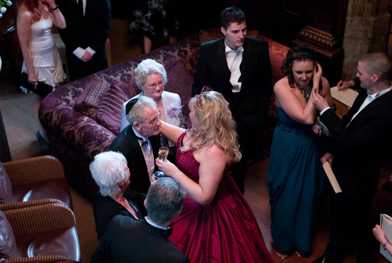 Nikki greeting close friends and family after the ceremony.