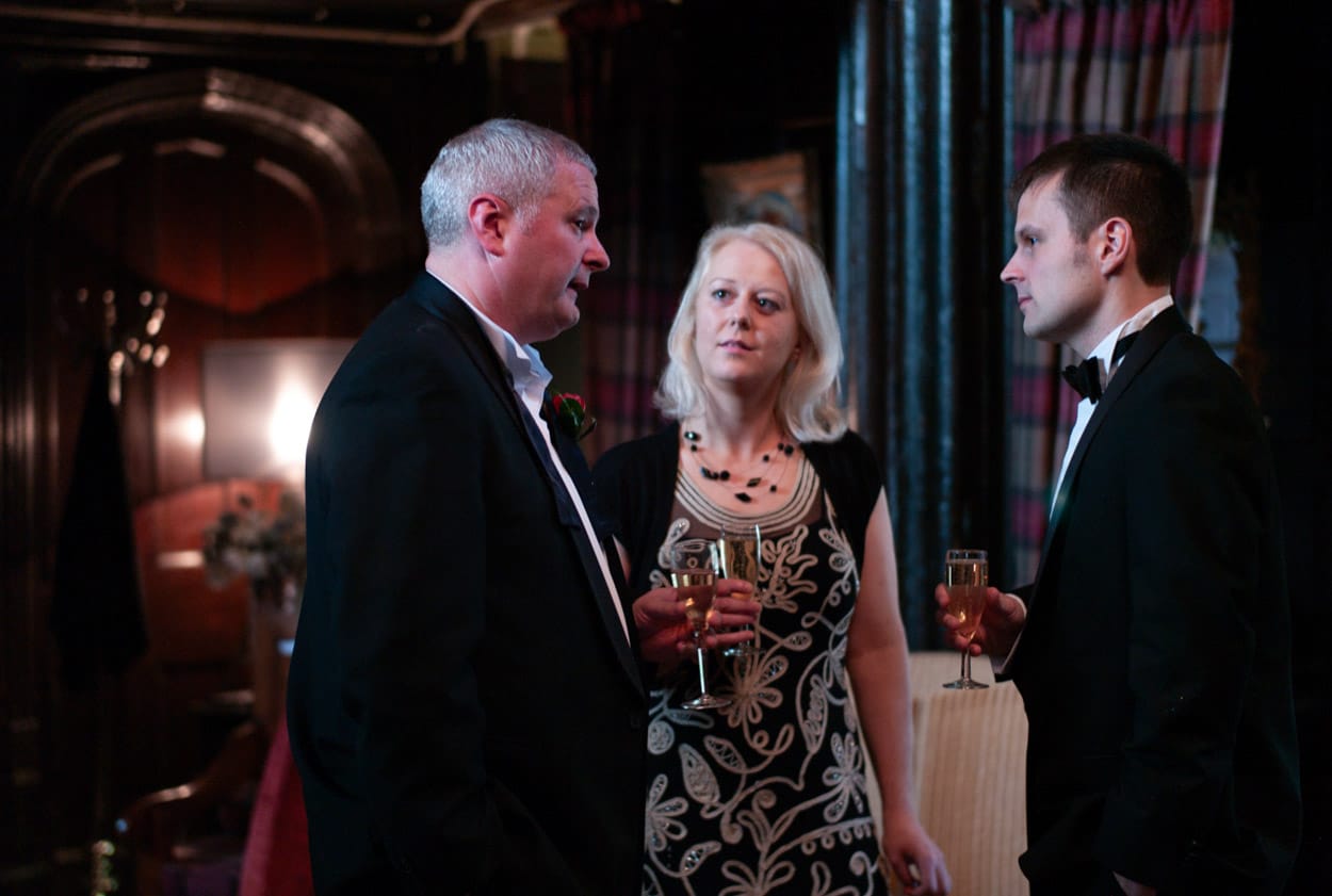 Mike chats warmly with friends and colleagues during drinks reception.