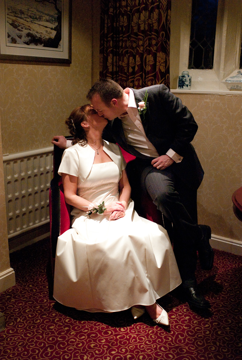 Couple kissing naturally for themselves