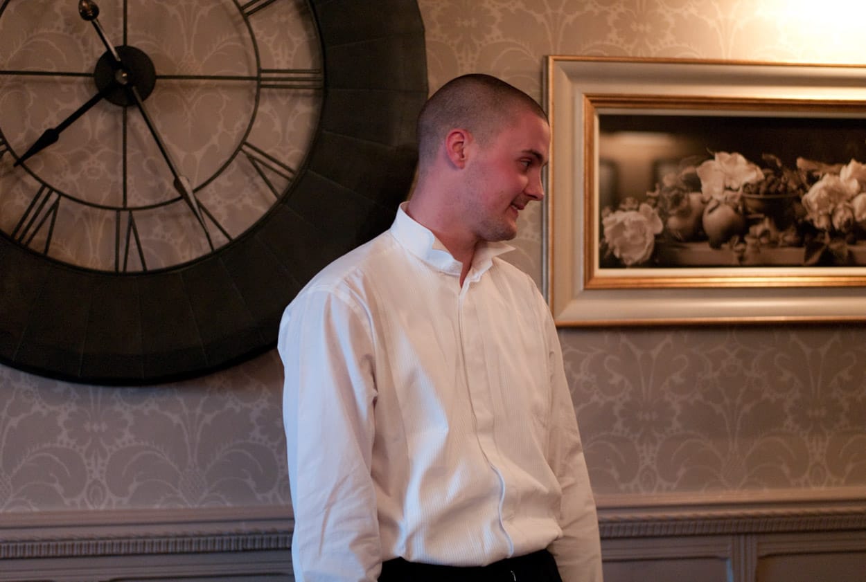 The groom’s son delivering his speech with confidence.