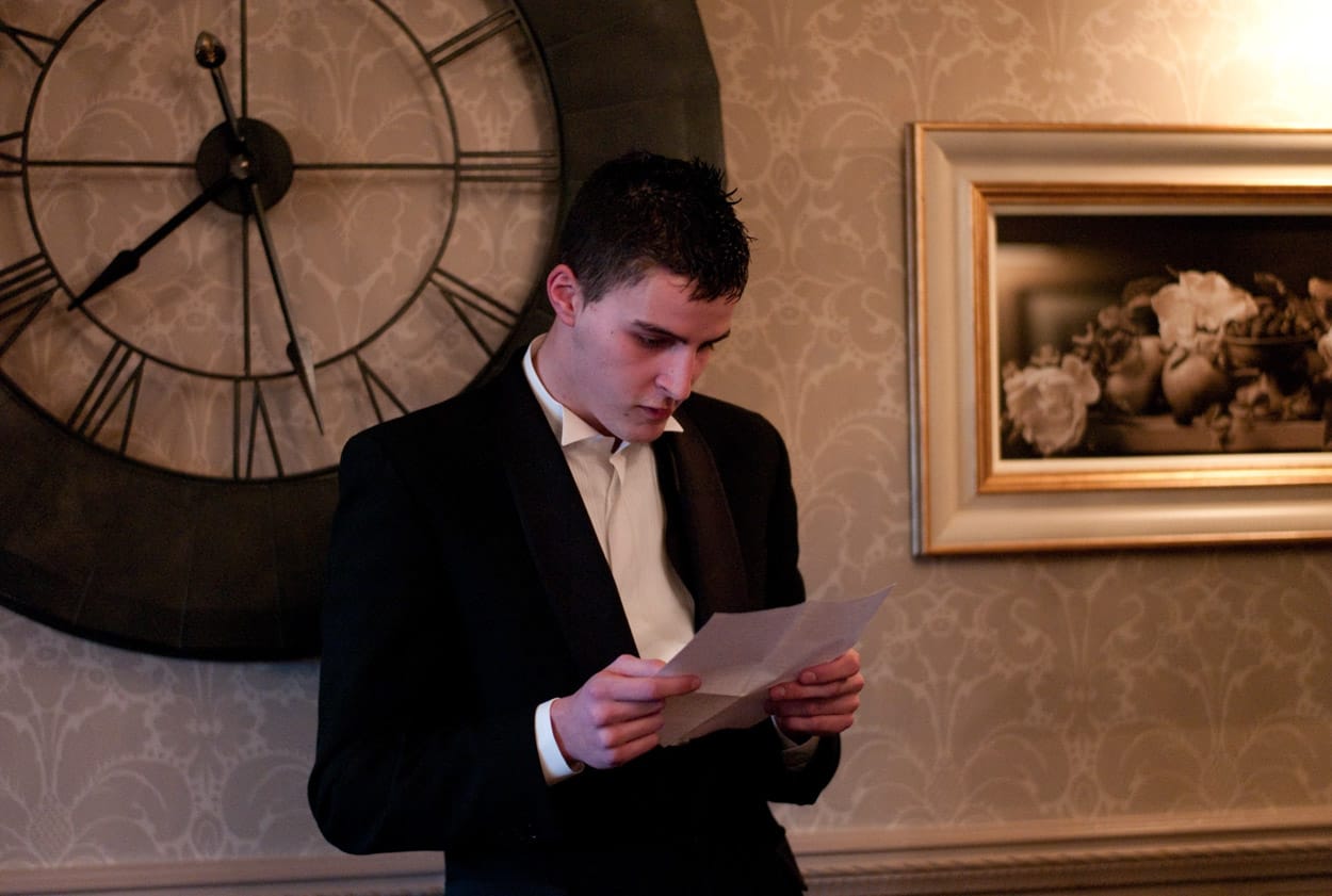 Another of the groom’s sons giving his speech during the reception.