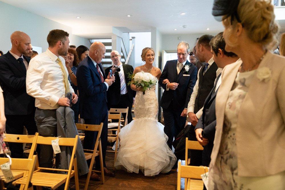 Entrance of the bride at the Chilli Barn wedding room