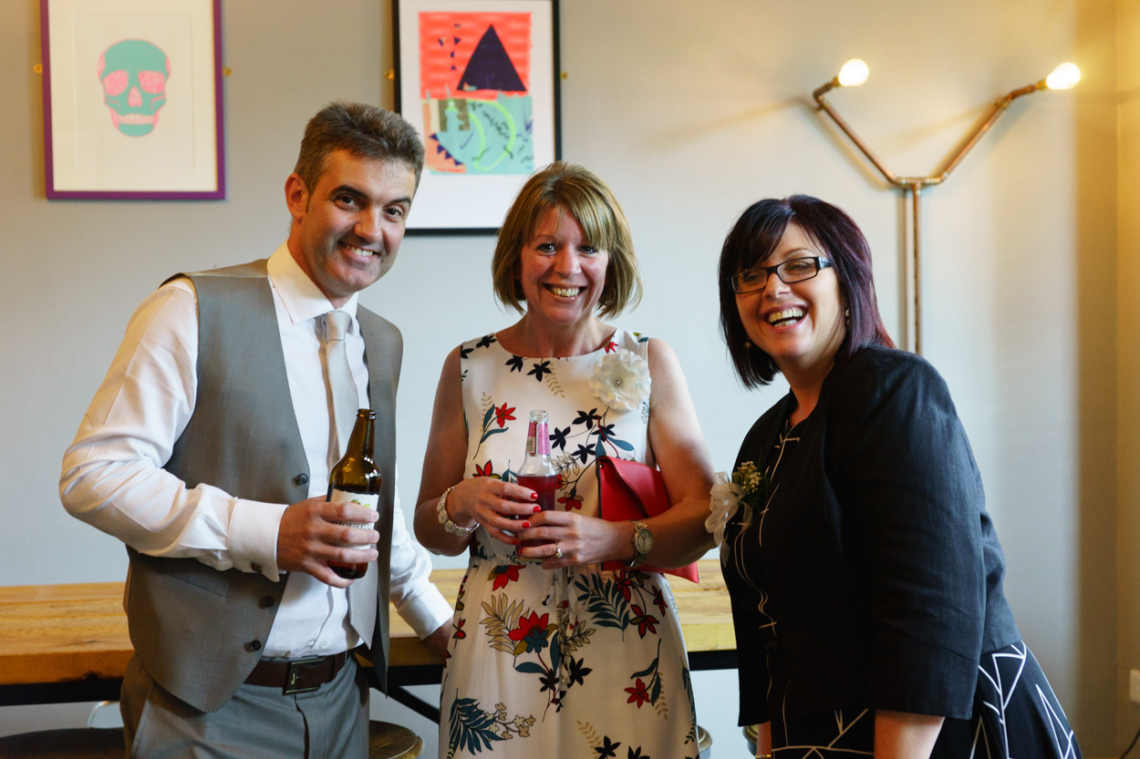 Guests gather for a Faversham Leeds LGBTQ+ wedding celebration