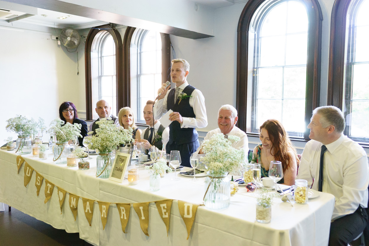 The speeches commence