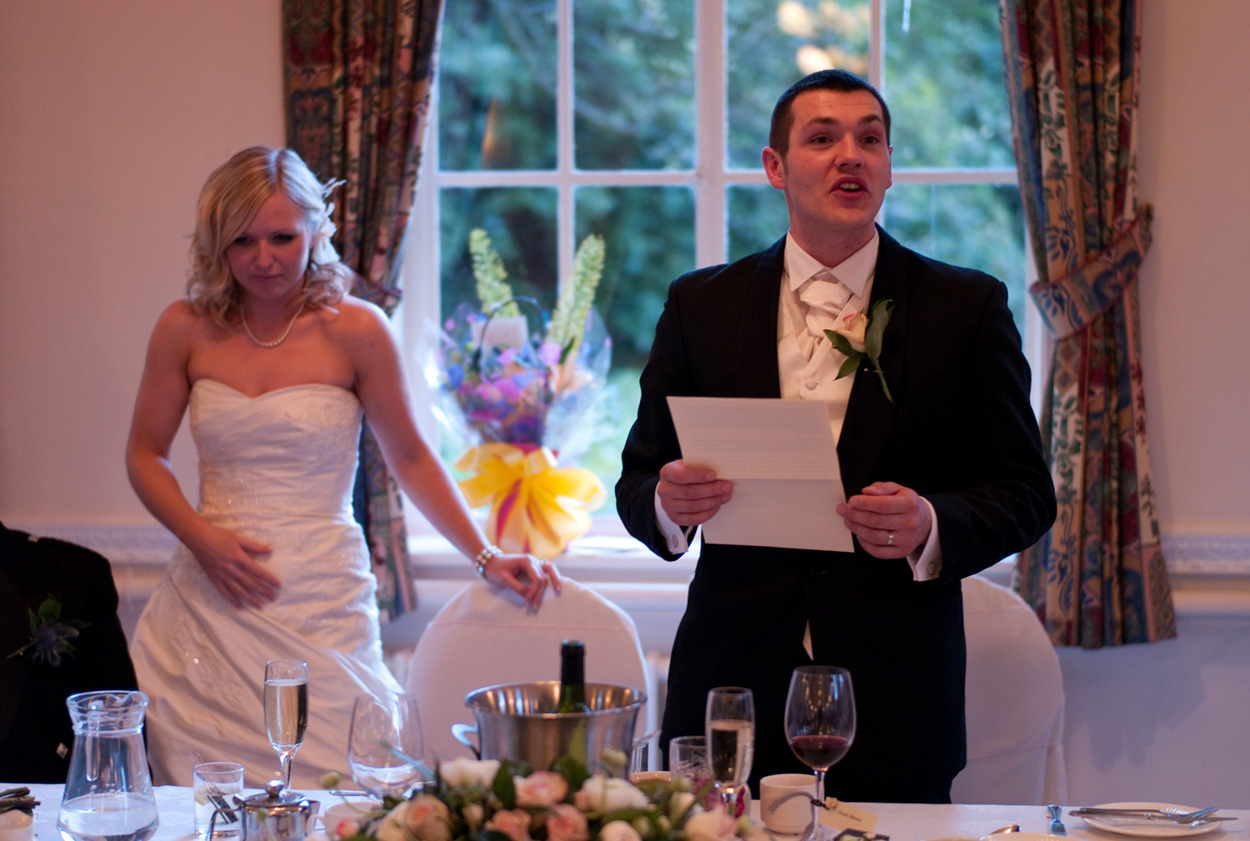 The wedding breakfast speeches commence
