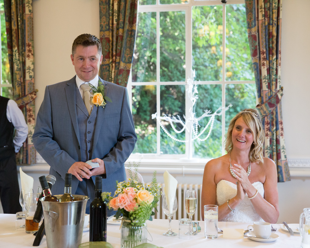 The wedding breakfast speeches begin