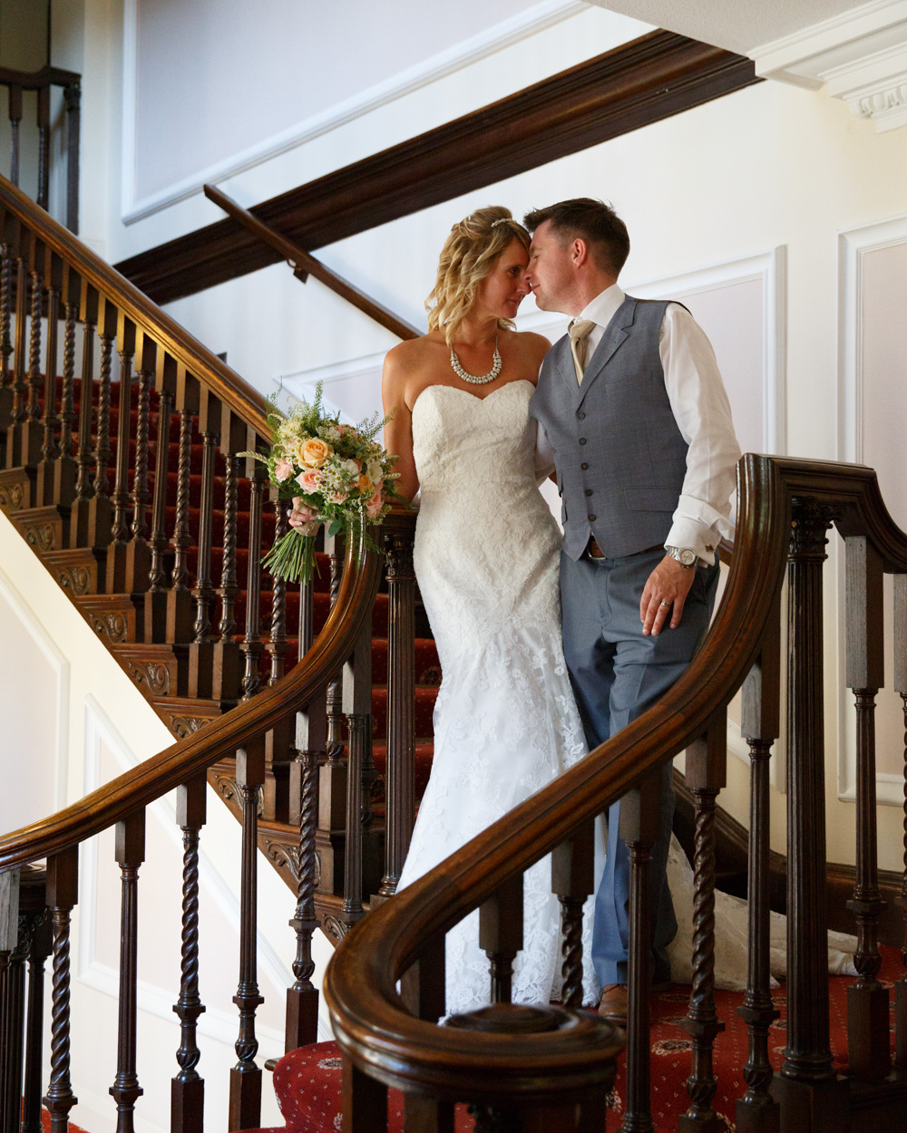 Couple portraits inside at Hoyle Court