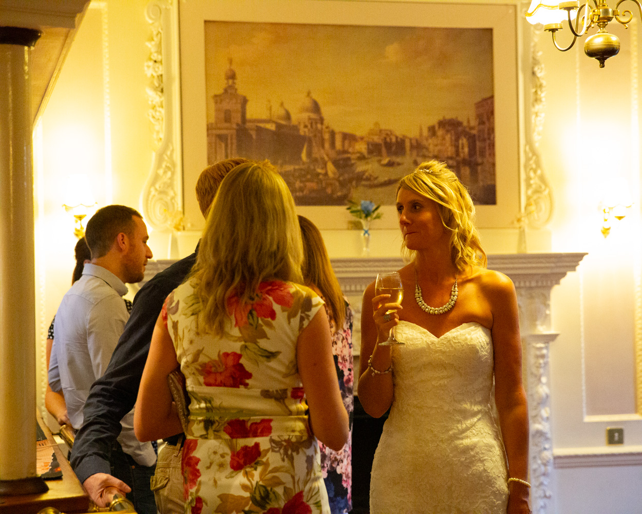The evening reception begins at this summer Hoyle Court wedding
