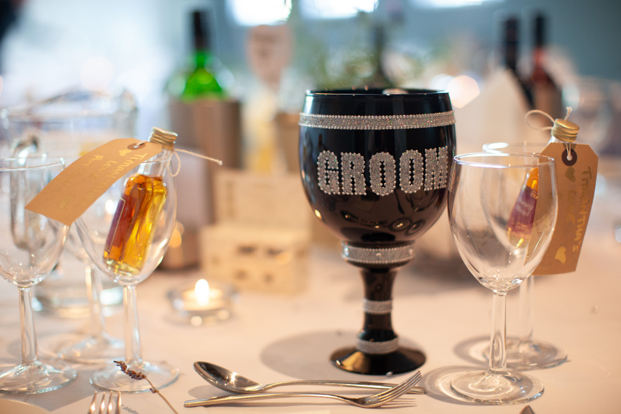 Close-up of the vibrant menu and table details.