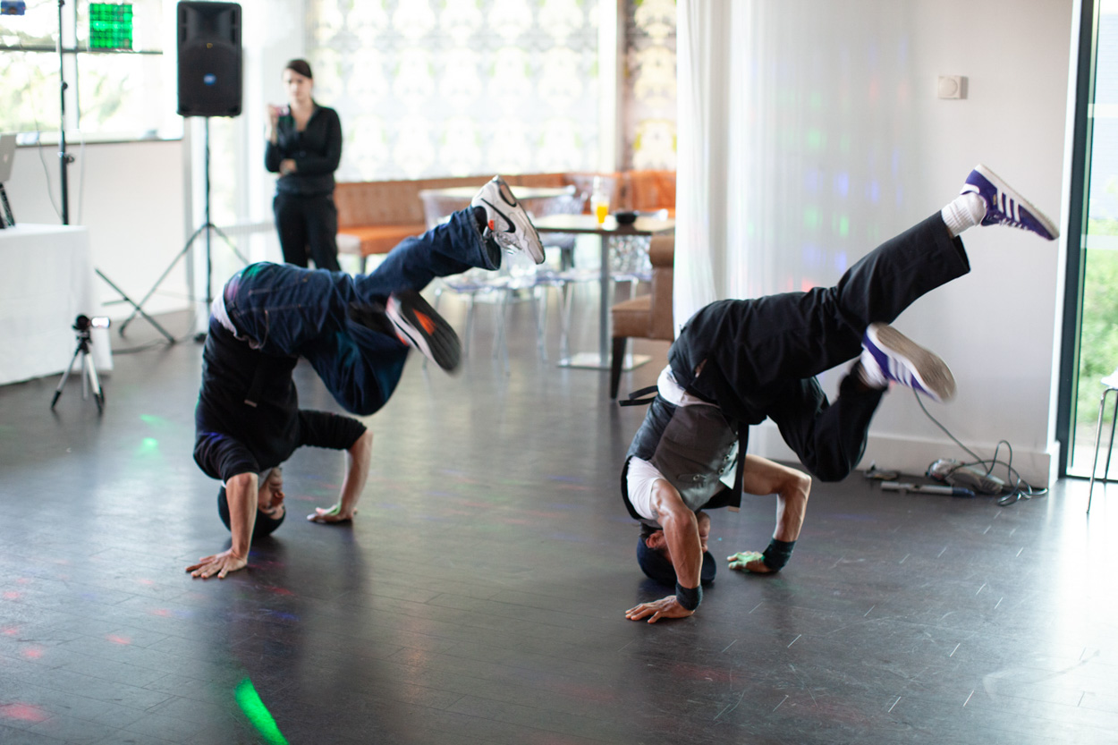 Energetic dancers show off impressive moves to the delight of the crowd.