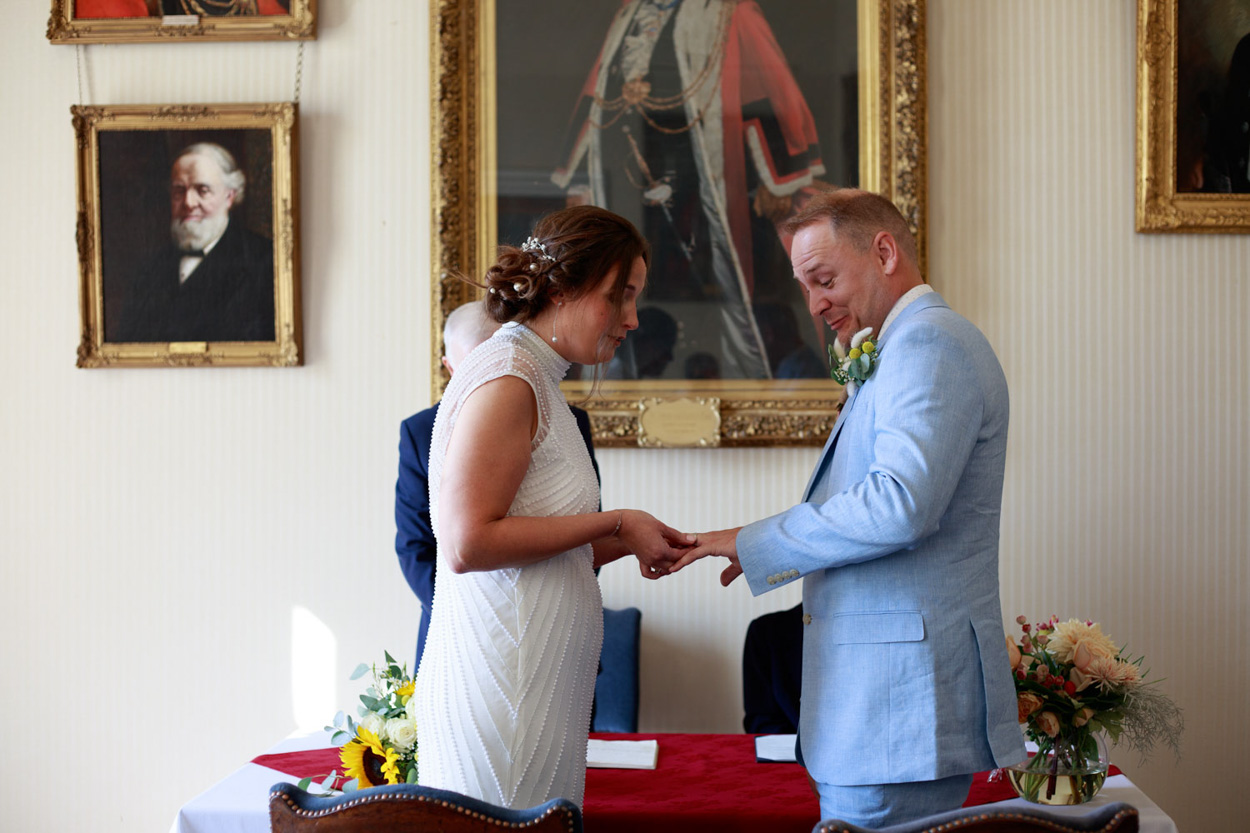 Intimate wedding ceremony at Leeds Civic Hall
