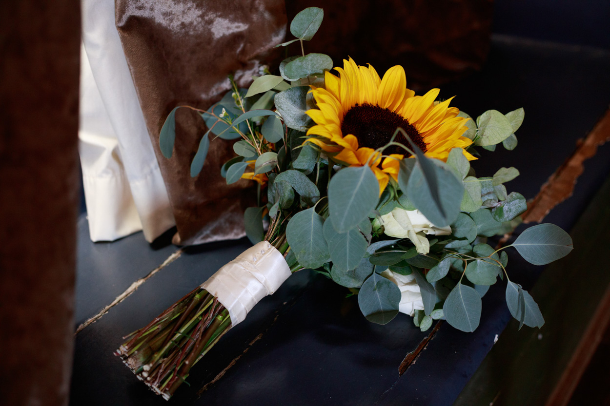 Colourful wedding flowers at a Leeds wedding
