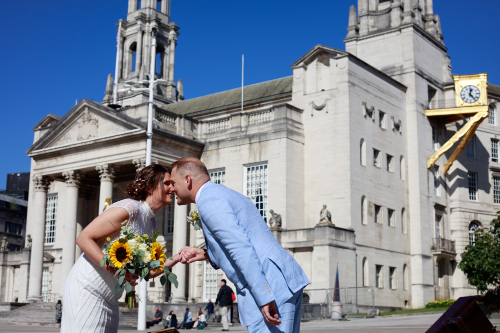 Leeds wedding photographer at Leeds Civic Hall for a Tuesday wedding in Leeds city centre.