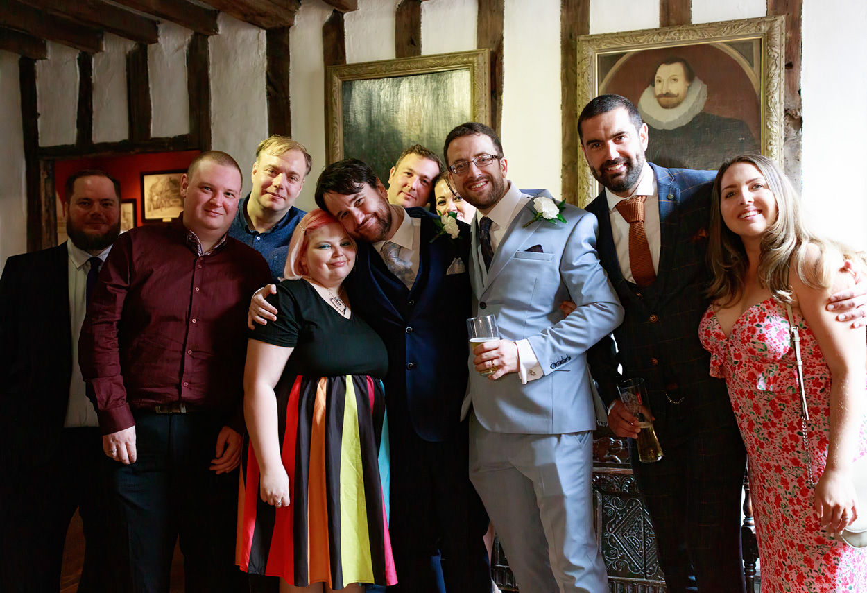 Group photos inside the ancient rooms in the Hall