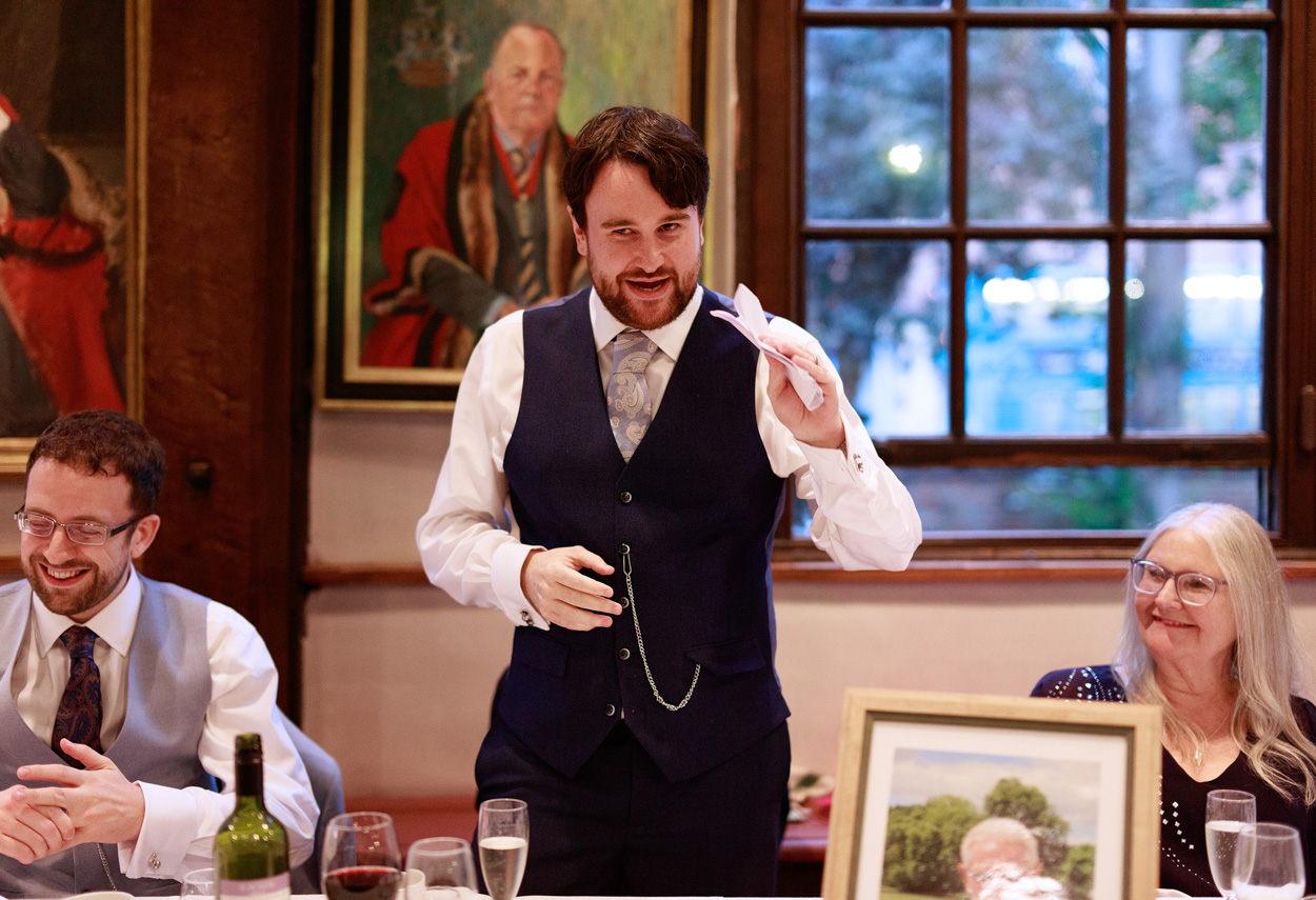 Speeches begin at Merchant Adventurers Hall - The Groom Chris