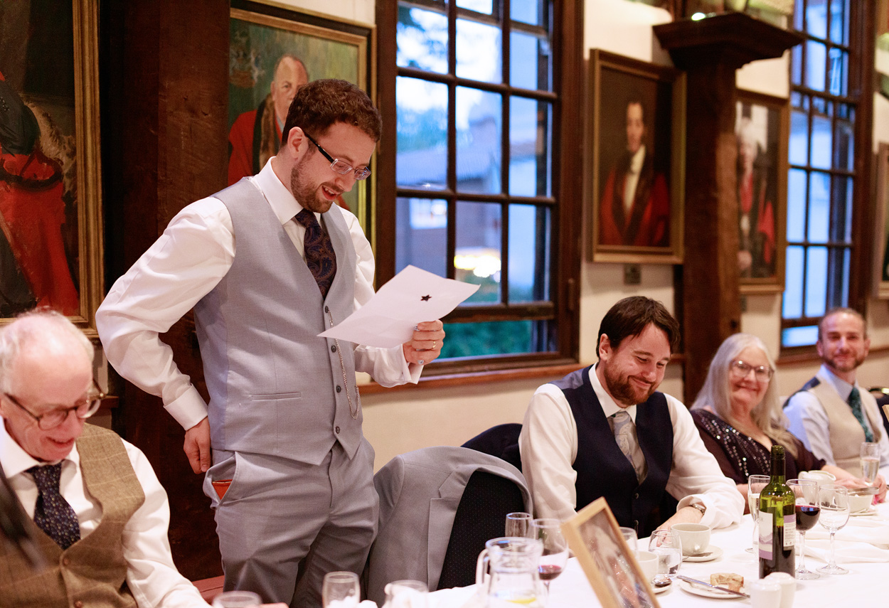 David's groom speech begins