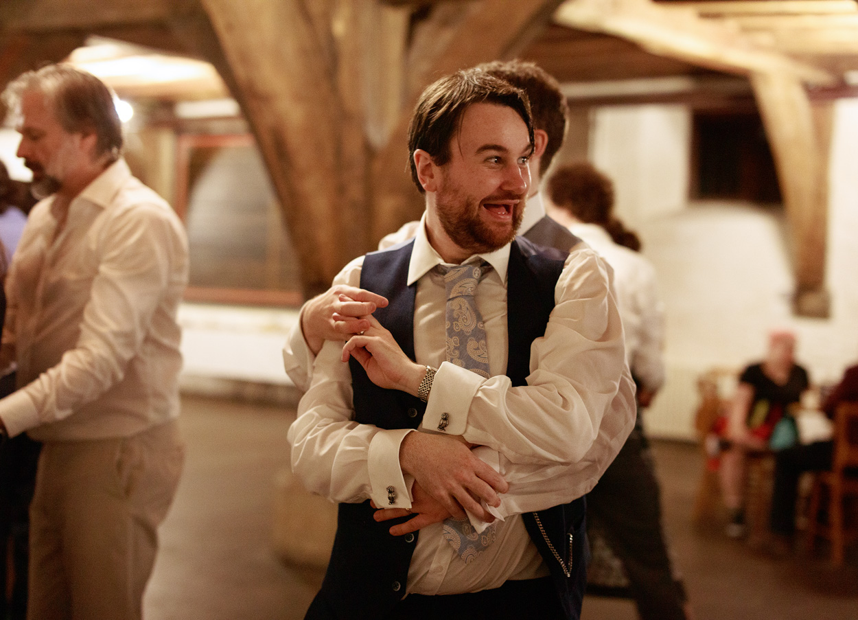 Couple enjoying the Ceilidh Dancing
