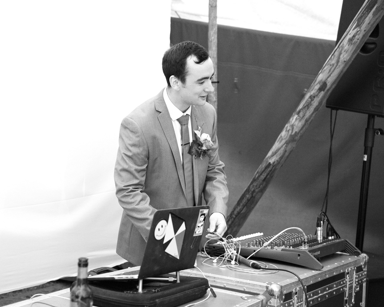 ‘Our Love Story’ chalkboard sign displayed inside the Papakata tent.