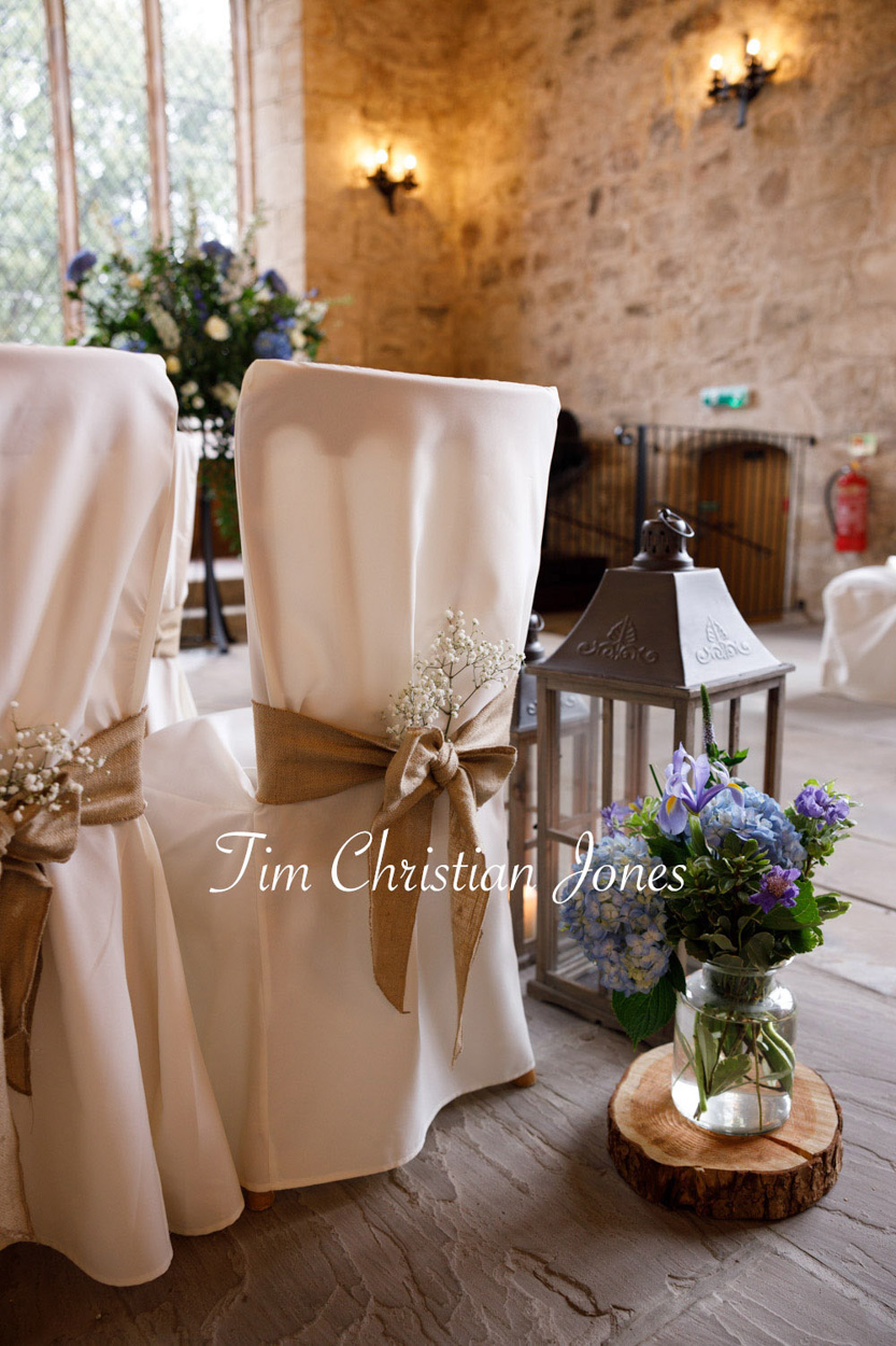 The Priests House WEDDING chairs bows flowers and lamps details