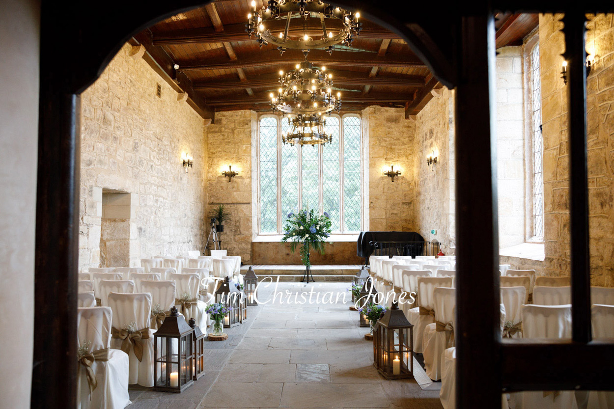 The ceremony room in all it's splendour for the Priests House wedding in the Yorkshire Dales