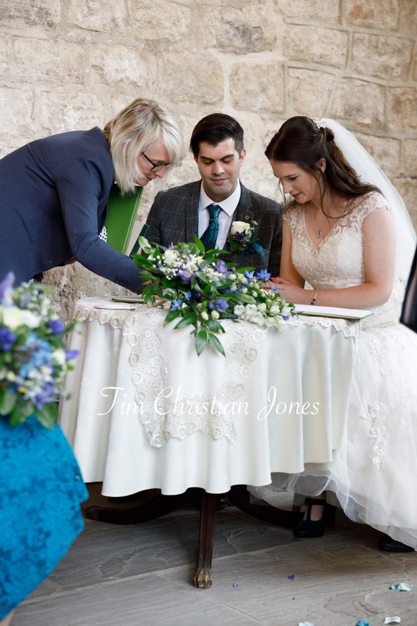 Signing the wedding register